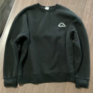 CLOUDNINE Men’s Medium Black Crew Sweatshirt Stress-ball Cuffs Comfort